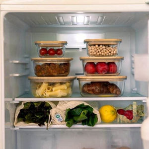 竹と耐熱ガラス容器スクエア