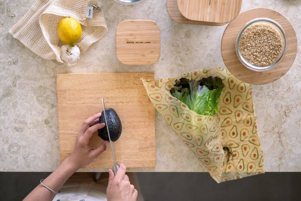 竹と耐熱ガラス容器スクエア