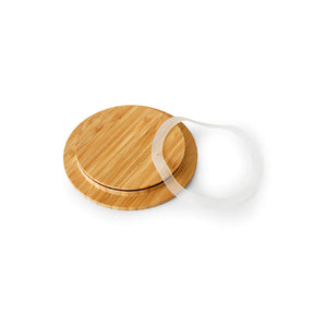 竹と耐熱ガラス容器ラウンド