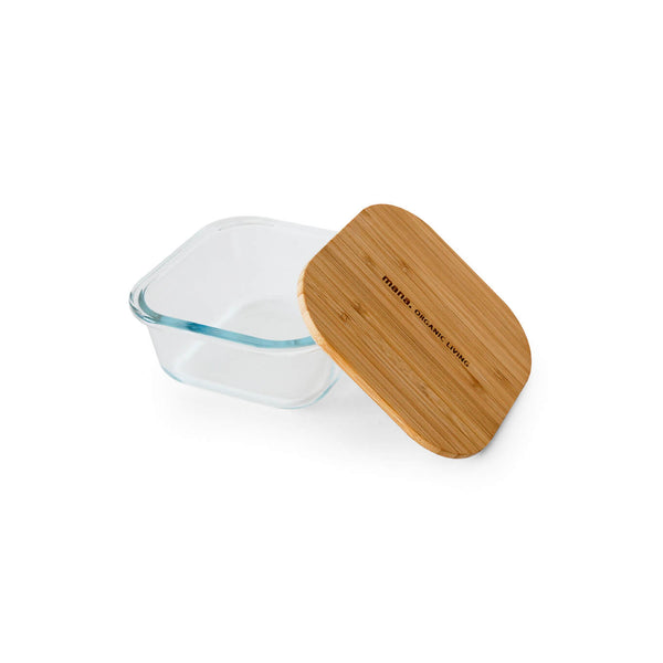 竹と耐熱ガラス容器スクエア