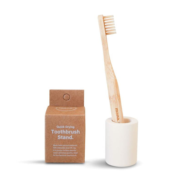 Toothbrush holder diatomaceous earth