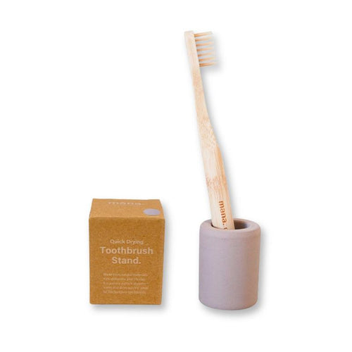 Toothbrush holder diatomaceous earth