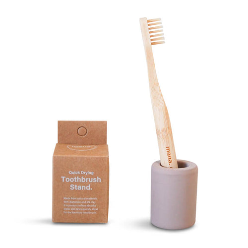 Toothbrush holder diatomaceous earth