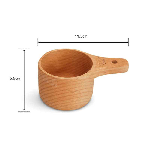 Natural wooden measuring spoon