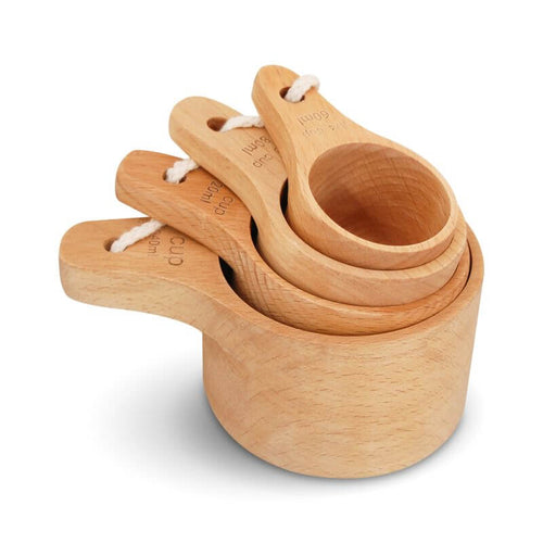 Natural wooden measuring spoon
